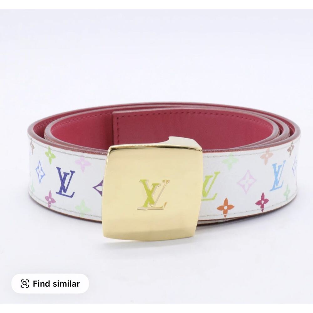 Authentic Louis Vuitton Multicolor Monogram Reversible Belt